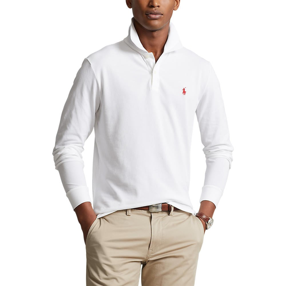 Polo Performance Ralph Lauren Performance Long Sleeve Polo Shirt Pure White