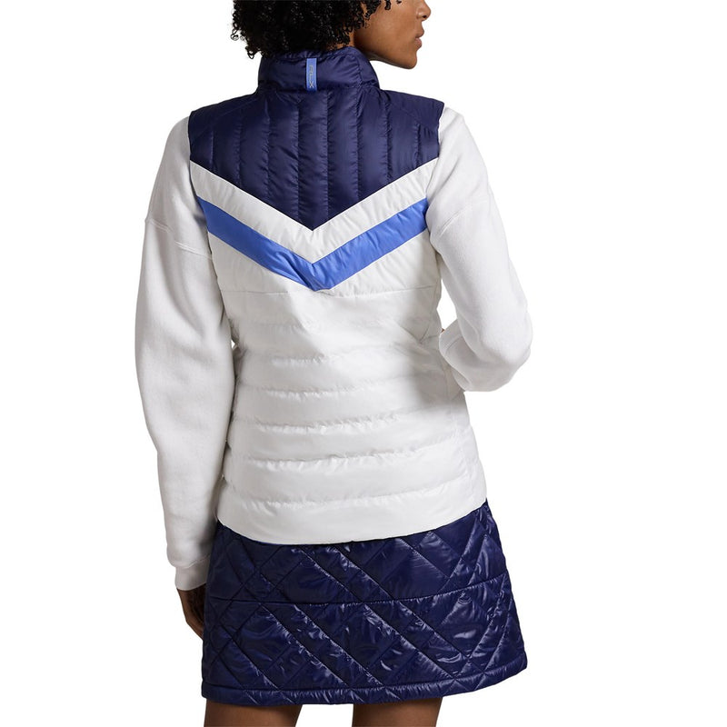 RLX Ralph Lauren Women's Reversible Quilted Performance Vest - Ceramic White Multi