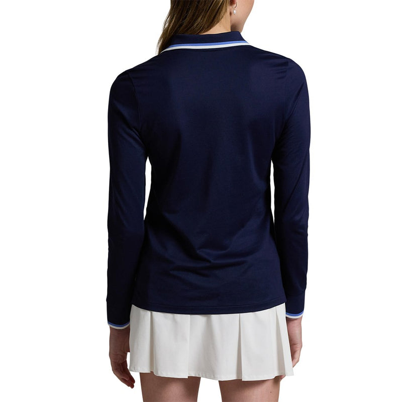 RLX Ralph Lauren Women's Long Sleeve Tour Pique Polo Golf Shirt - Refined Navy