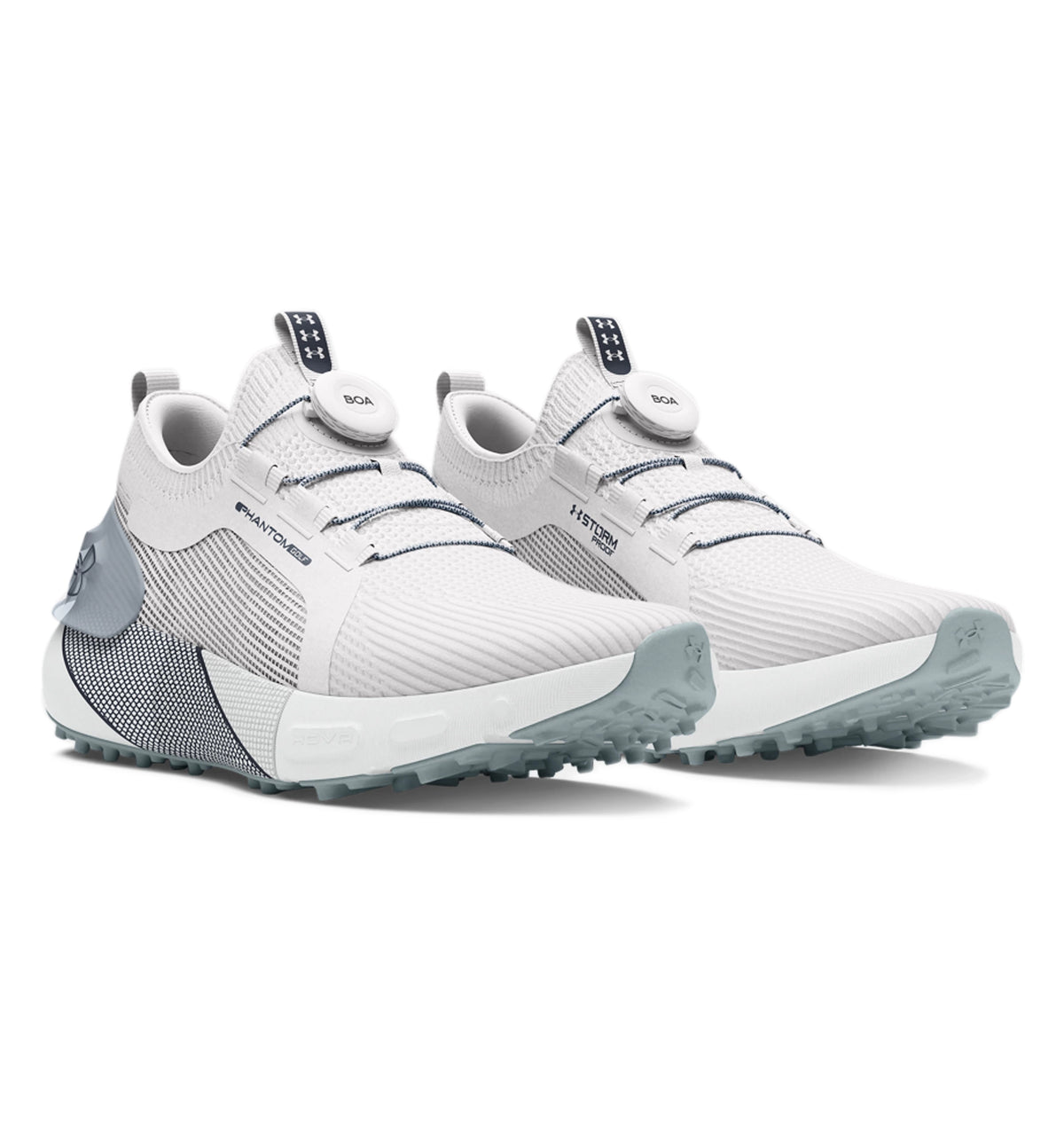 Sa ilalim ng Armor Phantom Boa Spikeless Golf Shoes - Malayo na Grey / Harbour Blue