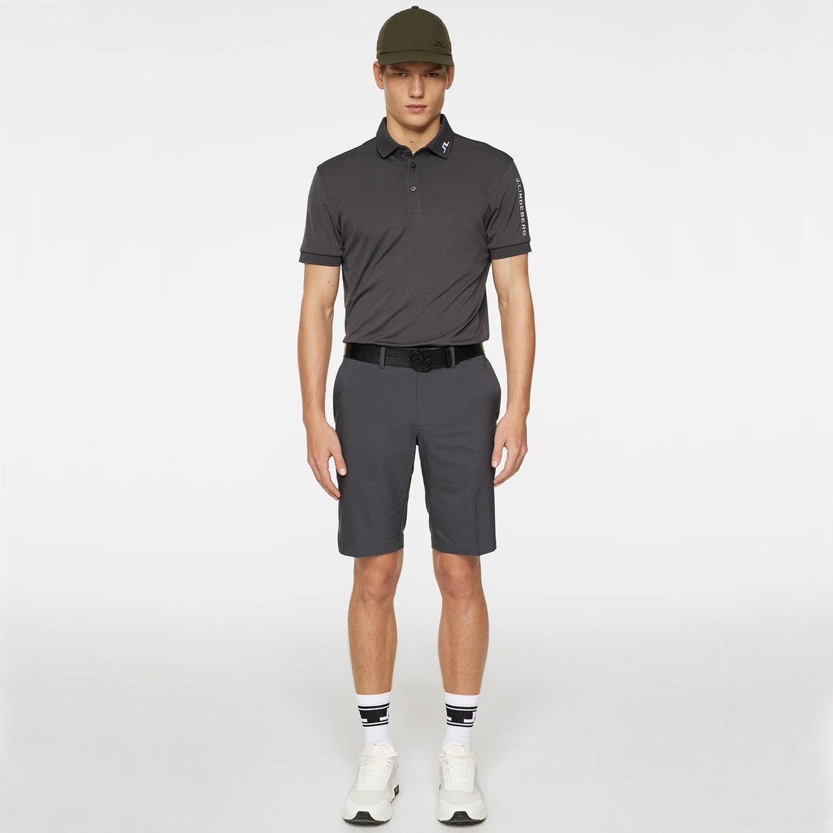 J.Lindeberg Tour Tech Reg Fit Golf Polo Shirt - Asphalt