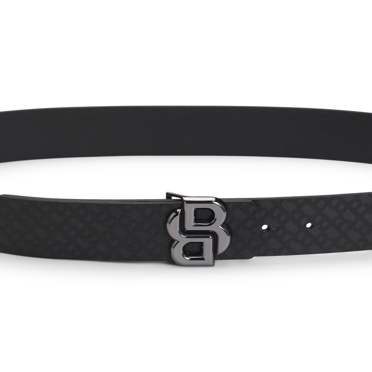 BOSS Icon S Monogram Reversible Golf Belt - Black