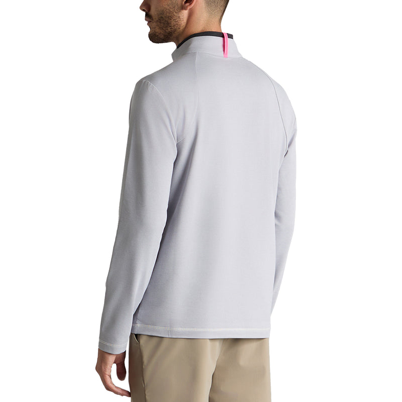 G/Fore Brushed Back Tech Golf Quarter Zip - Light Grey Melange