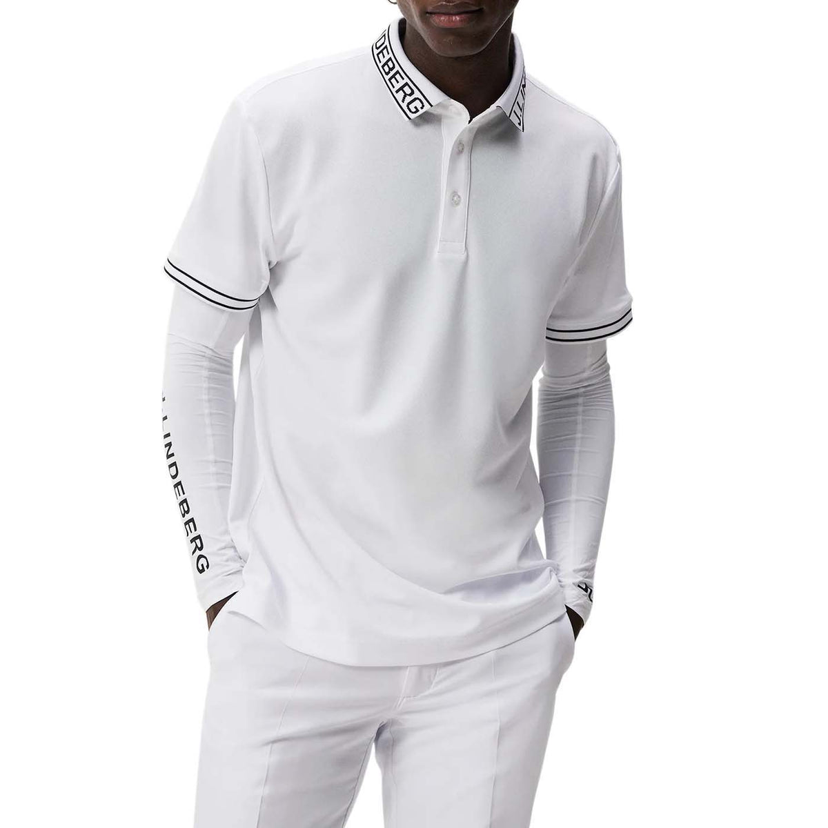 J.Lindeberg Austin Regular Fit Golf Polo Shirt - White