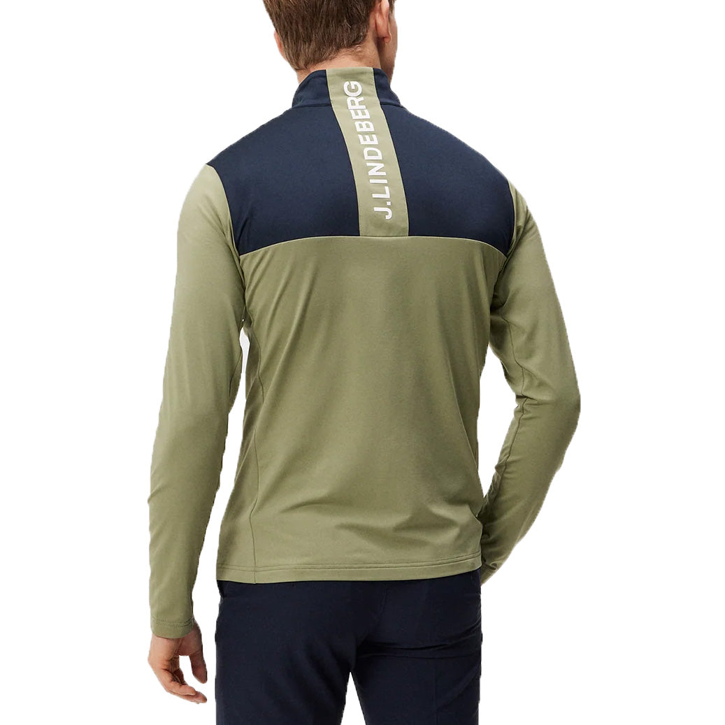 J.Lindeberg Banks Golf Mid-Layer - Oil Green