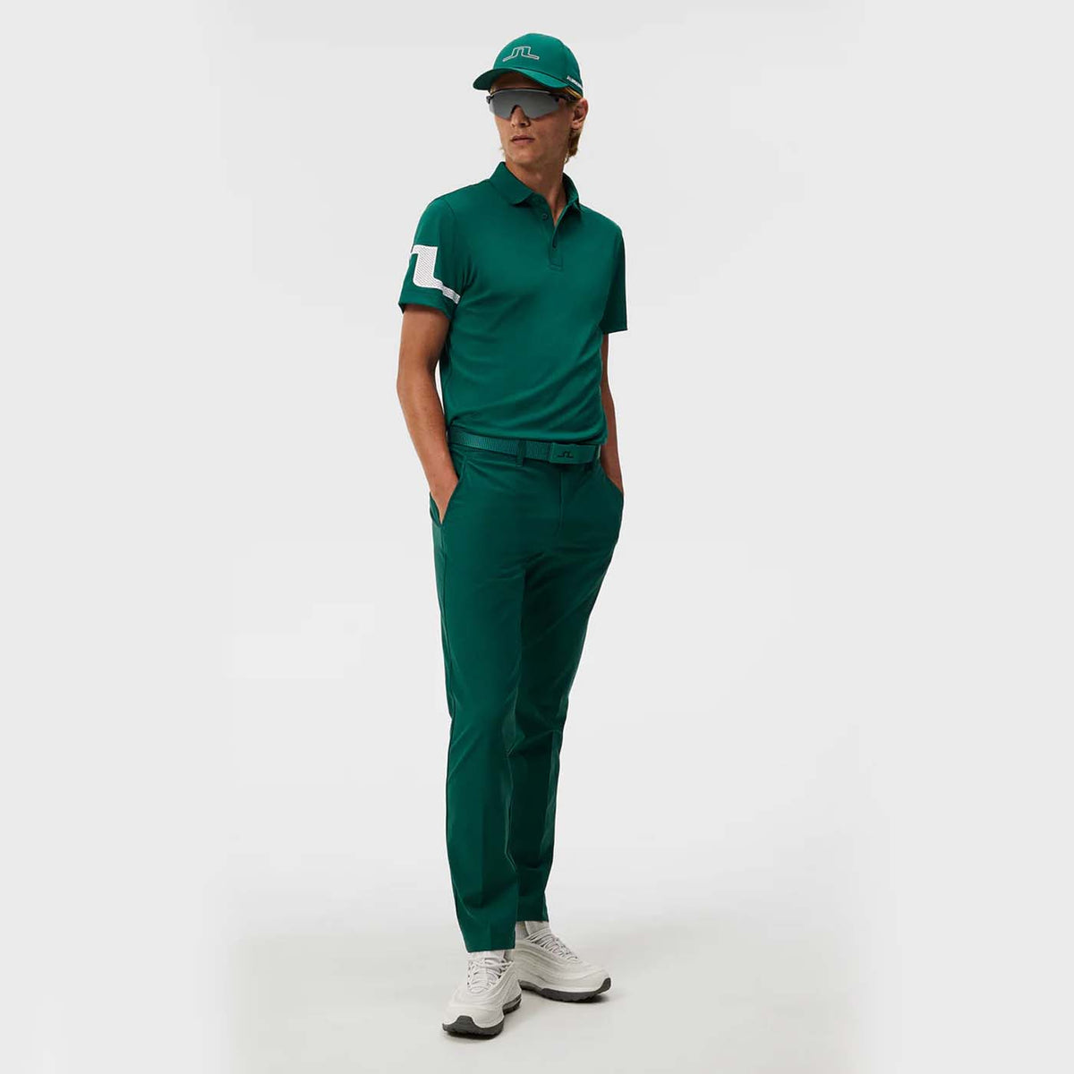 J.Lindeberg Heath Regular Fit Golf Polo Shirt - Rain Forest