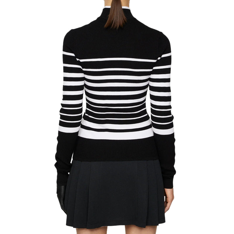 J.Lindeberg Wanita Cheryl Knitted Zip Golf Sweater - Hitam