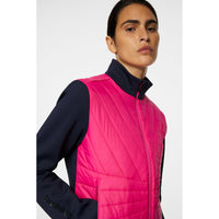 J.Lindeberg Women's Holma Quilt Hybrid Golf Jacket - Pink Peacock