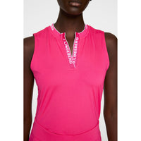 J.Lindeberg Women's Leya Sleeveless Golf Polo Shirt - Pink Peacock