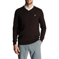 Lyle & Scott Golf Merino Blend V Neck Pullover - True Black