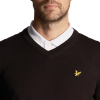 Lyle & Scott Golf Merino Blend V Neck Pullover - True Black