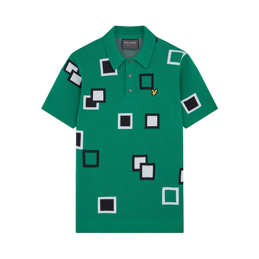 Lyle & Scott Square Knit Polo - Smyth Green