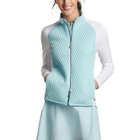 Peter Millar Women's Merge Hybrid Golf Jacket - Blue Spruce/ White