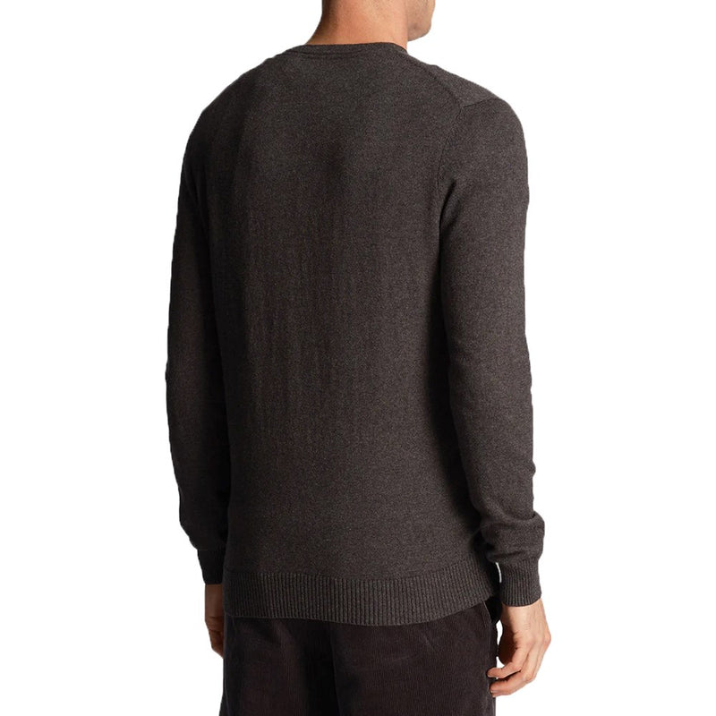 Lyle & Scott Cotton Merino Crew Neck Pullover - Charcoal Marl