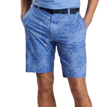 Peter Millar Shackleford Abstract Floral Performance Hybrid Golf Shorts - Blue