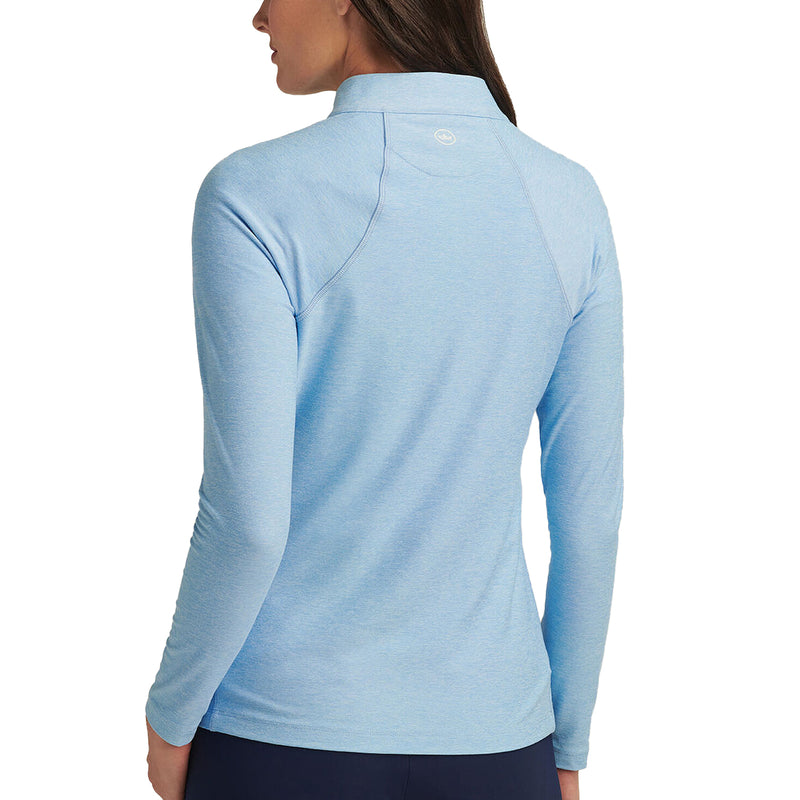 Peter Millar Wanita Melange Raglan Sleeve 1/4 Zip Midlayer - Bonet