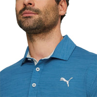 Puma Cloudspun Haystack Golf Polo Shirt - Lake Blue Heather/ High Rise