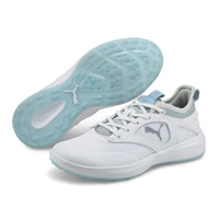 Puma Women's Ignite Malibu Spikeless Golf Shoes - Puma White/ Puma Silver/ Lucite