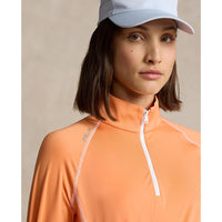 RLX Ralph Lauren Women's UV Jersey 1/4 Zip Pullover - Peach/Ceramic White