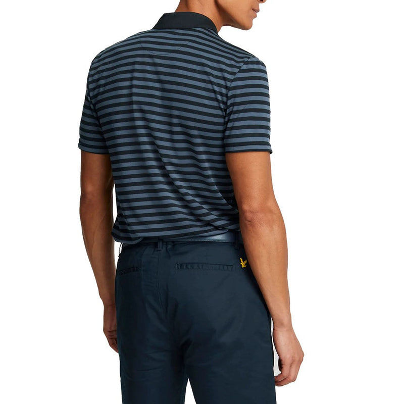 Lyle & Scott Golf Broad Stripe Polo Golf Shirt - Dark Navy