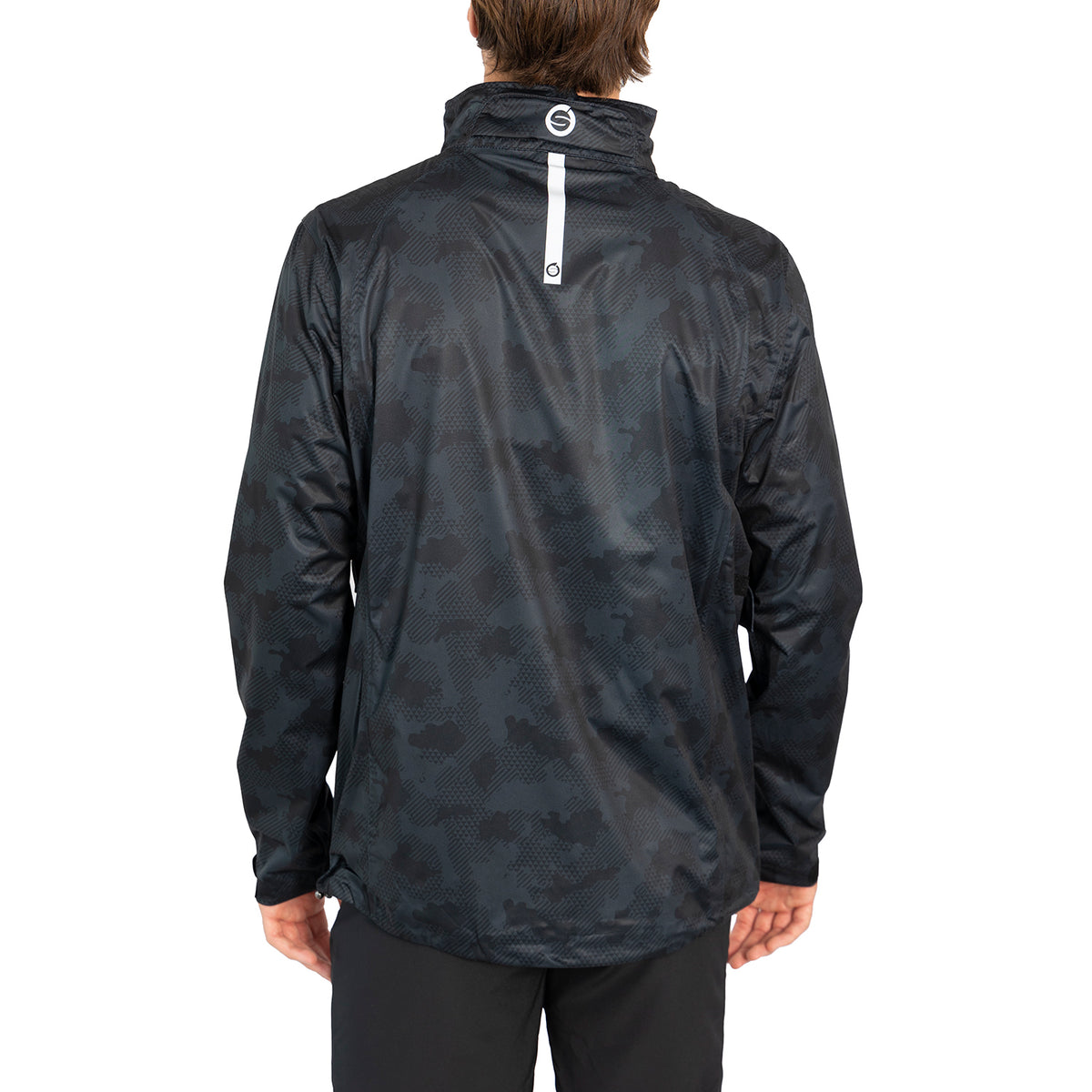 Sunderland Whisperdry Pro-Lite Lightweight Waterproof Golf Jacket - Black Camo/Silver