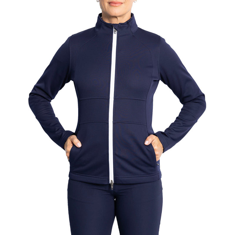 Sunderland Women's Nira Thermal Panelled Fleece Water Repellent Golf Jacket - Navy