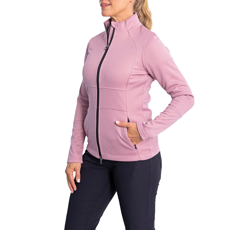 Sunderland Women's Nira Thermal Panelled Fleece Water Repellent Golf Jacket - Pink Haze