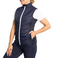 Sunderland Women's Tania Padded Stretch Panel Performance Golf Gilet - Navy