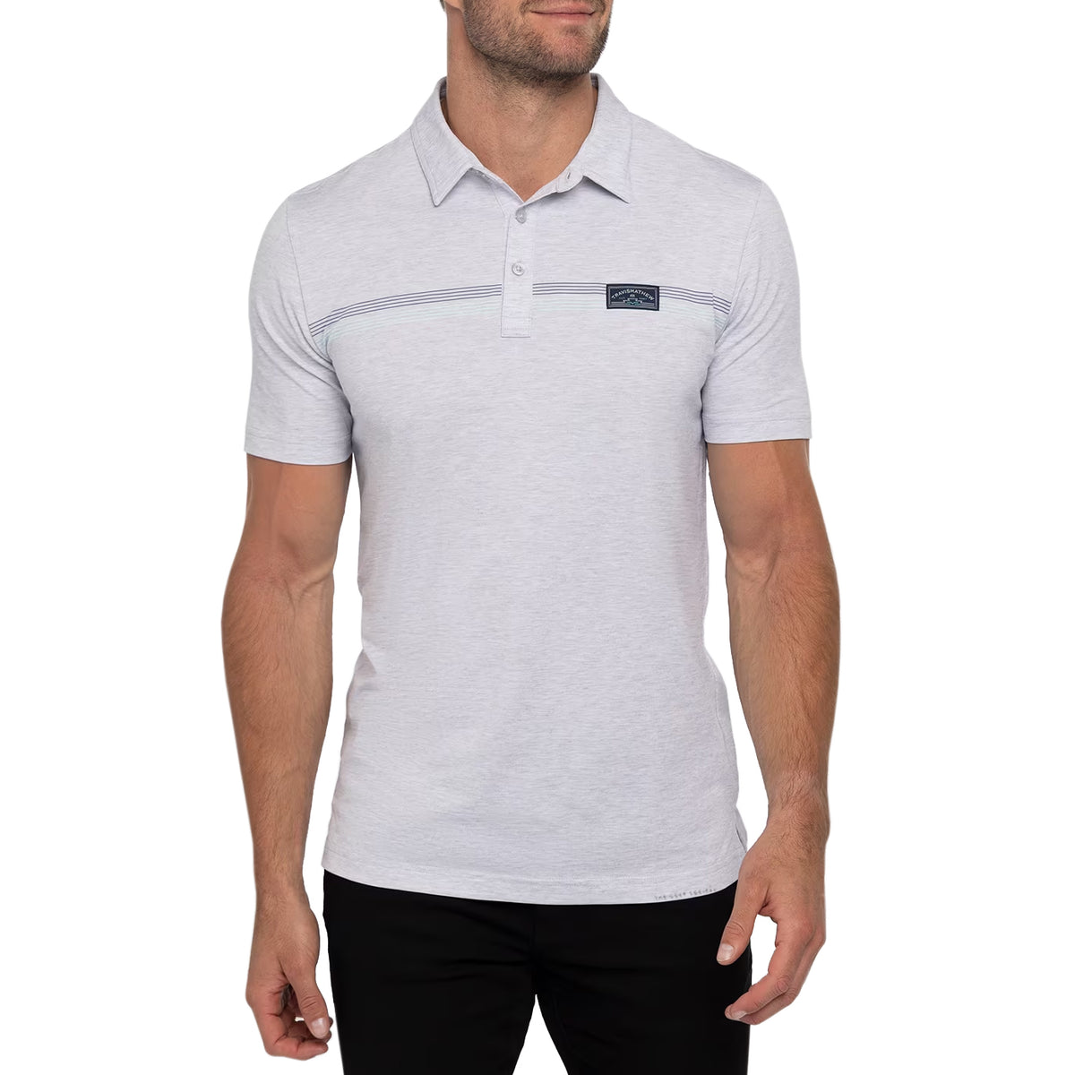 Travis Mathew Neotropical Golf Polo Shirt - Heather Light Grey