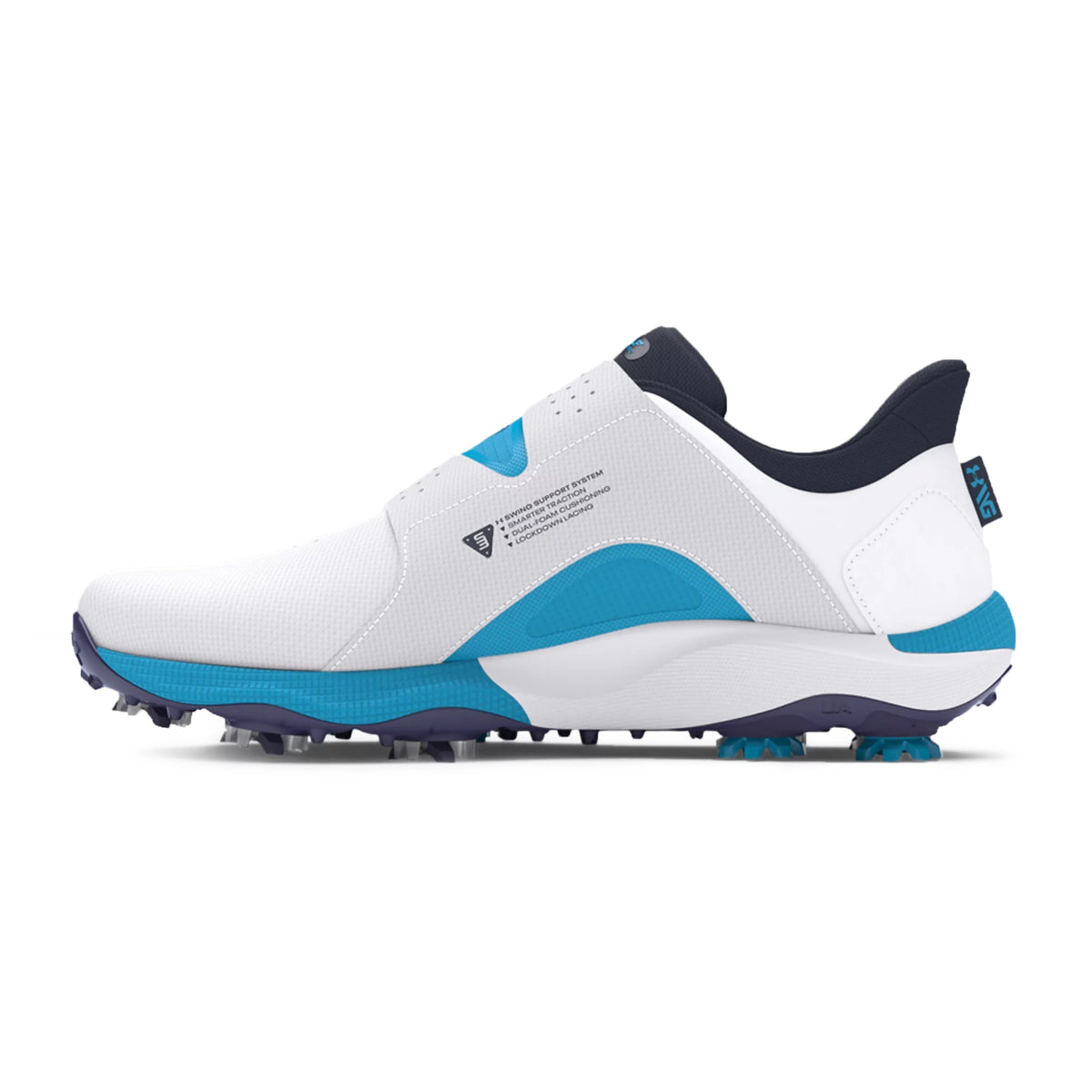 Under Armor Drive Pro Boa Spikeless Golf Shoes - White / Capri