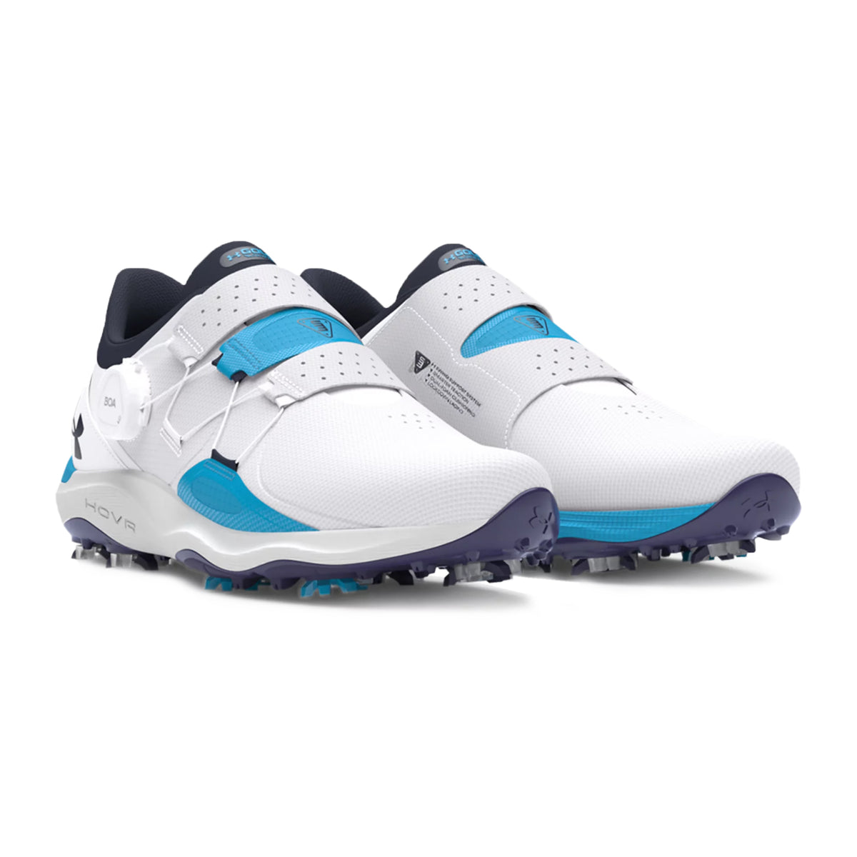 Under Armor Drive Pro Boa Spikeless Golf Shoes - White / Capri