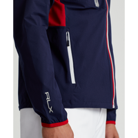 RLX Ralph Lauren Par Water-Resistance Windbreaker Golf Jacket - French Navy/Red