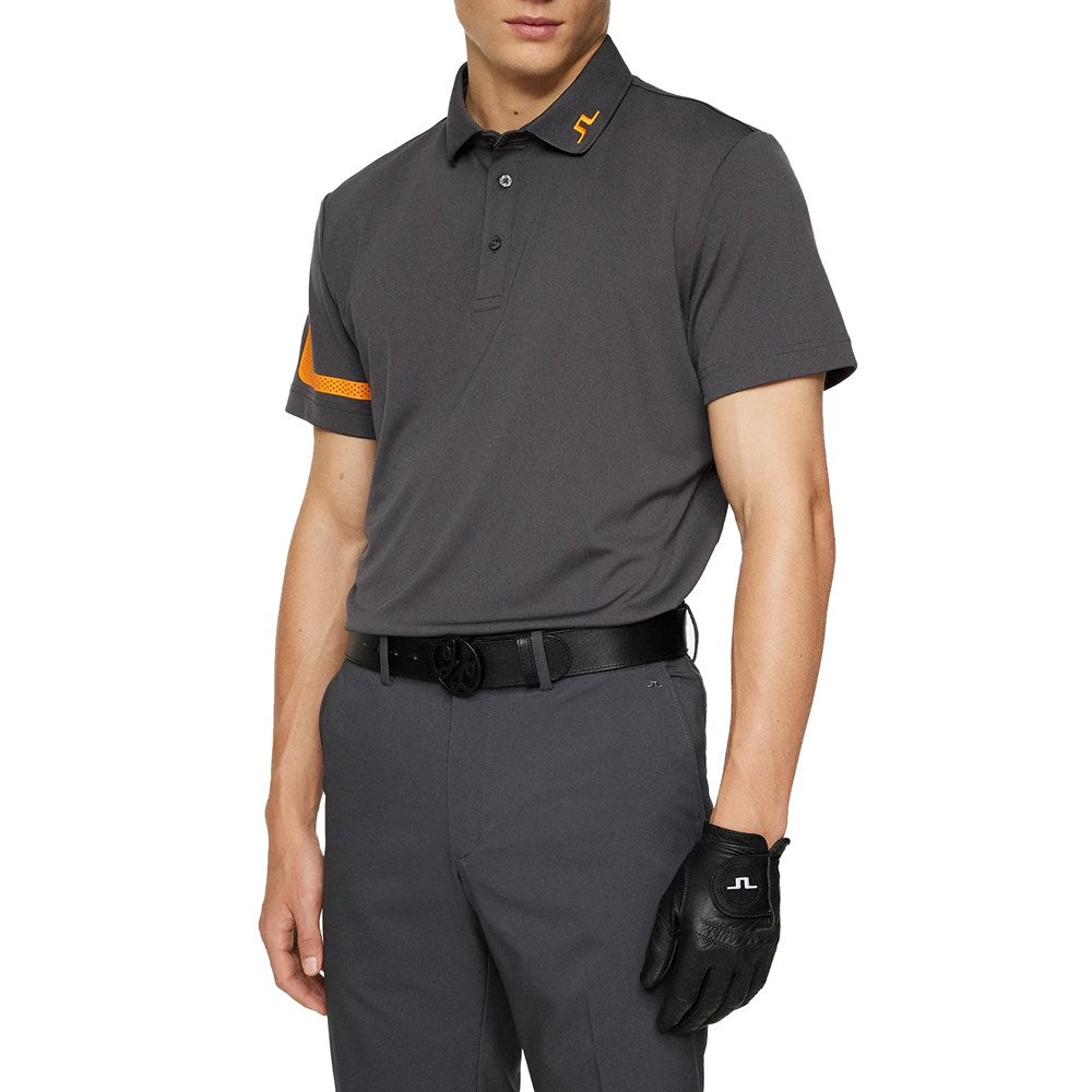 J.Lindeberg Heath Regular Fit Golf Polo Shirt - Asphalt