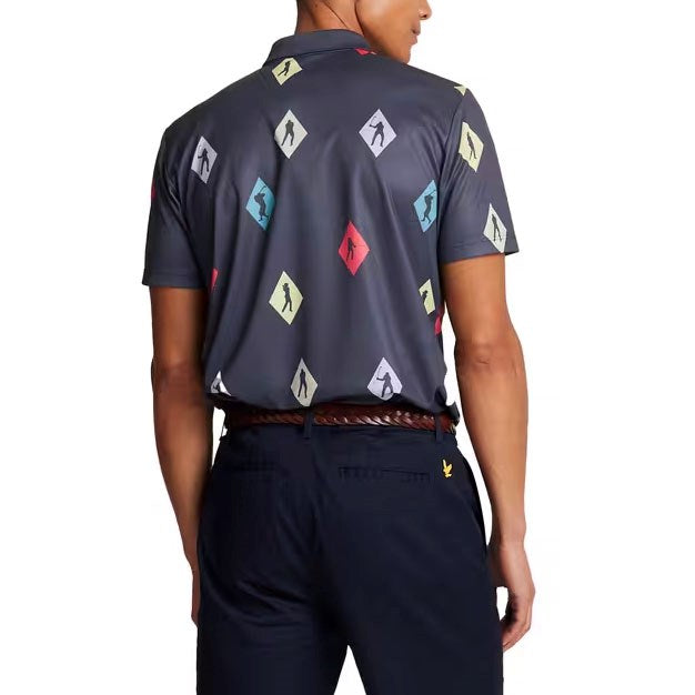 Lyle And Scott Polka Diamond Polo Golf Shirt - Navy