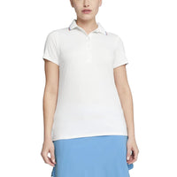 Puma Women's Cloudspun Tipped Golf Polo Shirt - White Glow/ Regal Blue