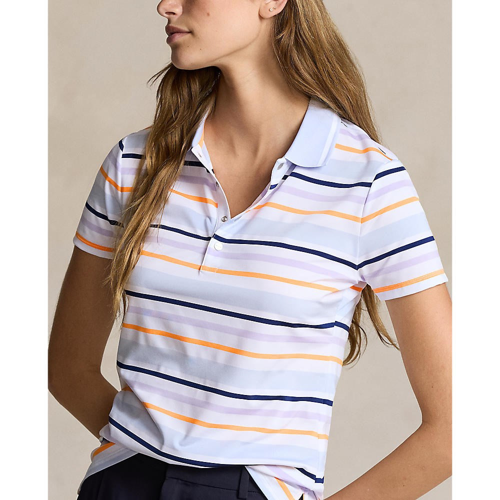 RLX Ralph Lauren Women's Printed Airflow Polo Golf Shirt - Oxford Blue Multi