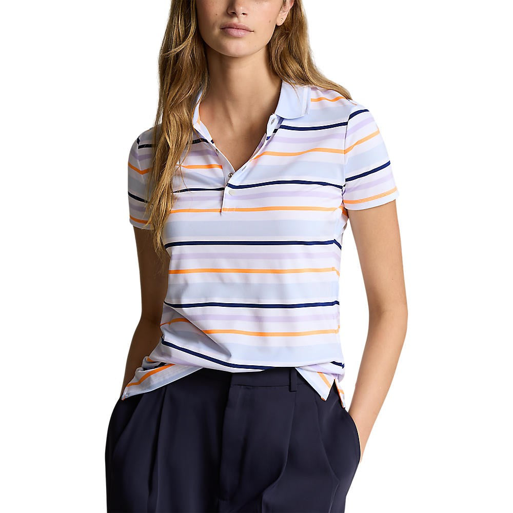 RLX Ralph Lauren Women's Printed Airflow Polo Golf Shirt - Oxford Blue Multi