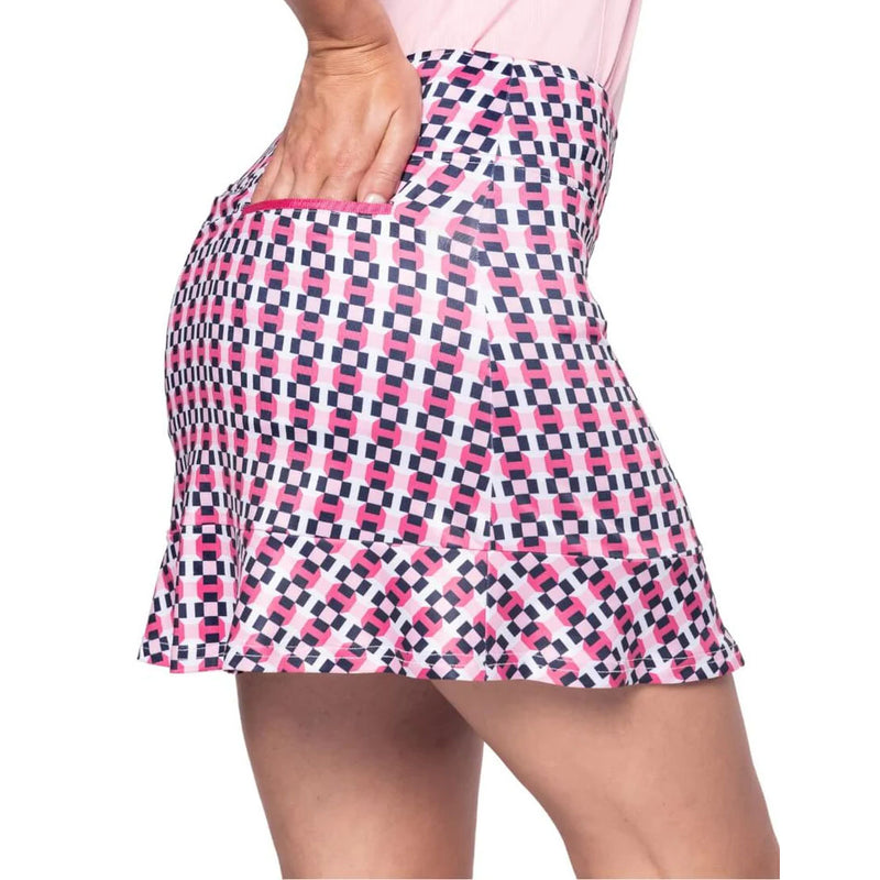 Golftini Women's The Fighter 17.5" Golf Skort - Pink Print