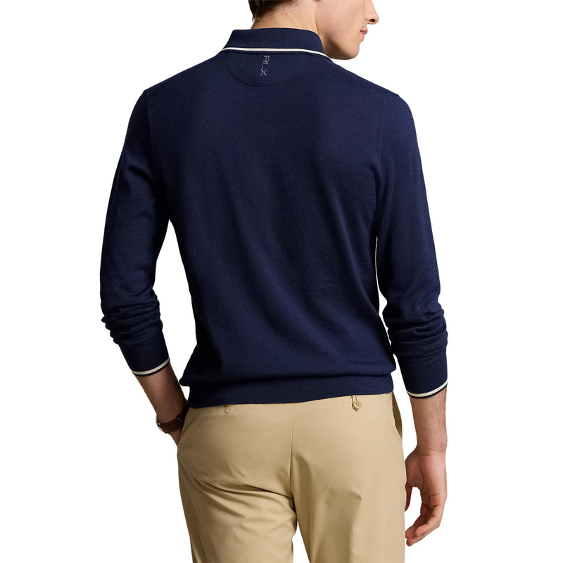 RLX Ralph Lauren Performance Polo-Collar Golf Sweater - Refined Navy