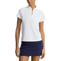 RLX Ralph Lauren Women's Air Tech Pique Golf Polo Shirt - Pure White/Desert Rose