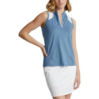 RLX Ralph Lauren Women's Air Tech Pique Golf Polo Shirt - Hatteras Blue