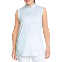 Puma Women Cloudspun Jungle Sleeveless Golf Polo - nakapapawi ng dagat/maliwanag na puti