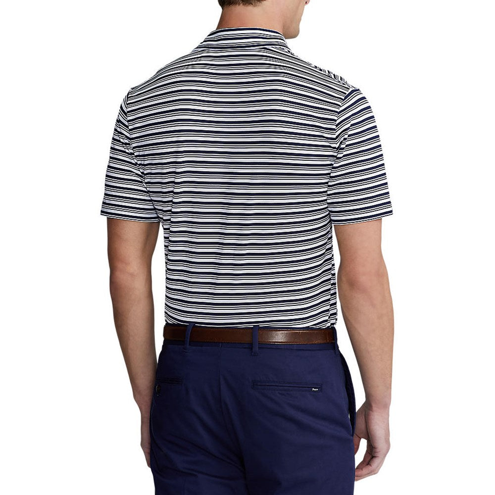 Polo Golf Ralph Lauren Tour Pique Stripe Polo Shirt - Tentera Laut Perancis/Putih