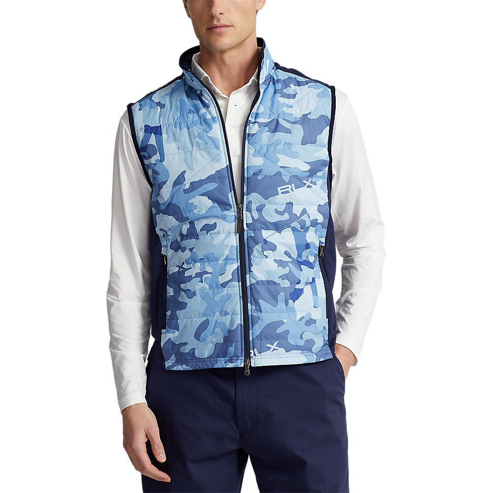 RLX Ralph Lauren Full Zip Hybrid Golf Vest - Tentera Laut Perancis/Mid Blue Camo