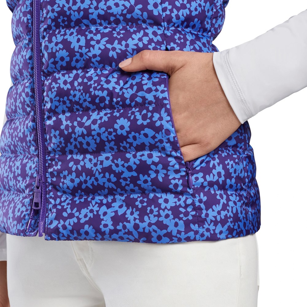 G/Fore Women's Floral Print Puffer Vest - Violet