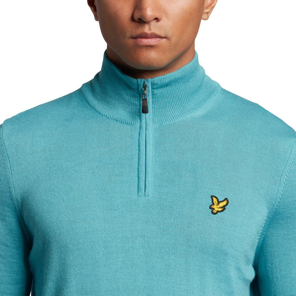 Lyle & Scott Core 1/4 Zip Merino Mix - Retro Blue