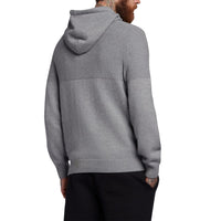 Lyle & Scott Seed Stitch Knitted Hoodie - Mid Grey Marl