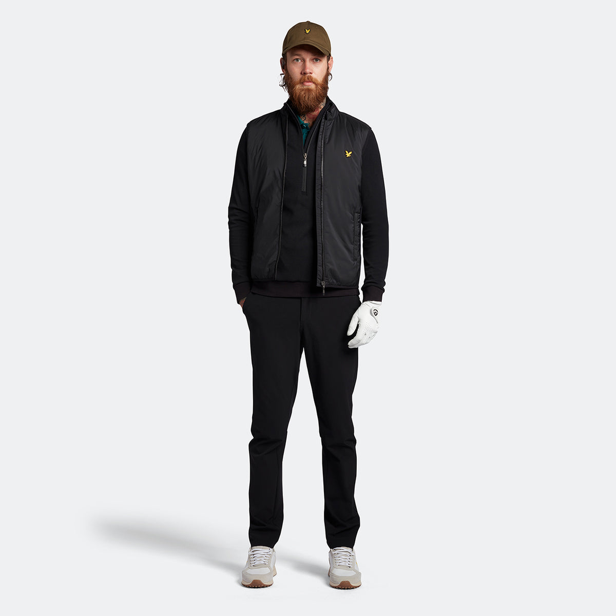 Lyle & Scott Golf Windshield 1/2 Zip Midlayer - Jet Black