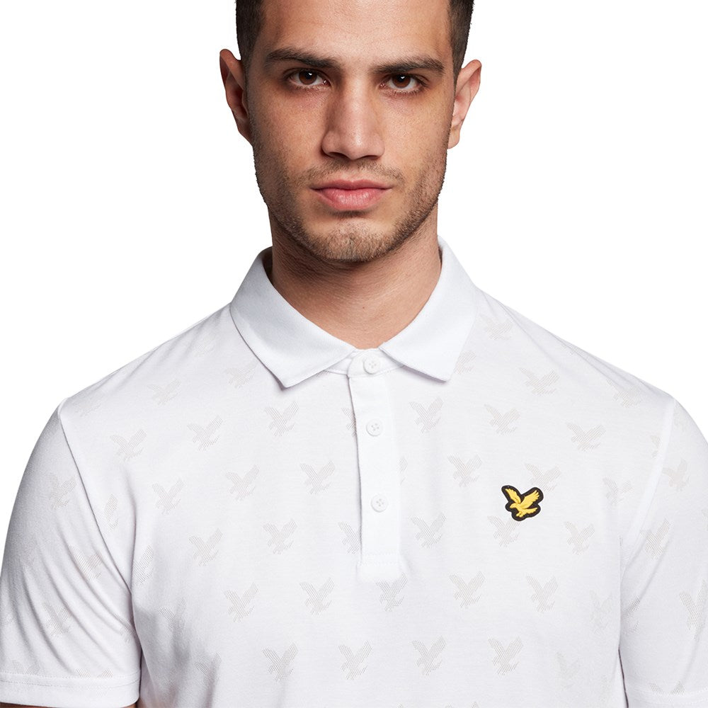 Lyle & Scott Jacquard Polo Shirt - Puti