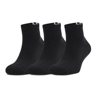 Under Armour Unisex Core Quarter 3-Pack Socks - Black